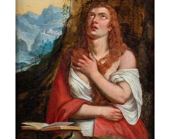 Tiziano Vecellio (Pieve di Cadore 1488 - Venezia 1576) seguace di - Maddalena penitente.
