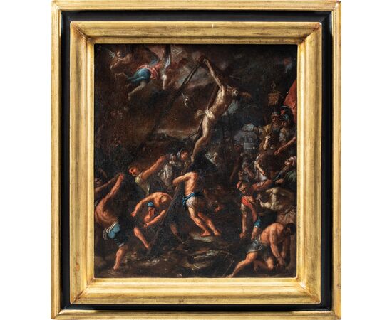 Tuscan master (17th century) - Raising of the cross.