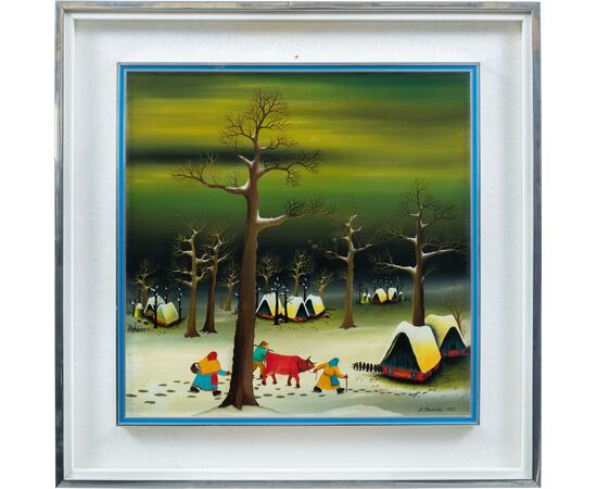 Duska Markotic (Croatia, 20th century) - Winter landscape.