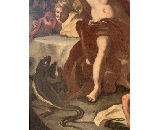 Francesco Solimena (Canale di Serino 1657 - Barra 1747) bottega di - Allegoria dell’America.