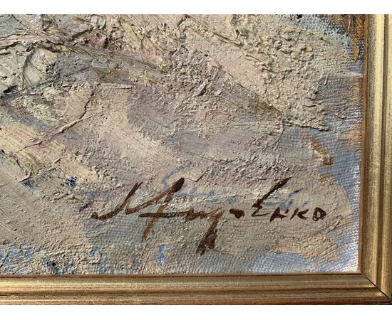 Lev Pavlovich Khodchenko (Shimanovka, 1912 - 1998) - Still life with fish and vase.