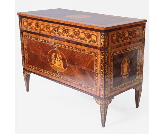 Inlaid commode in various woods, Lombardy, late 18th century