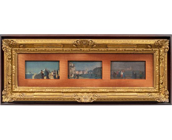 Beppe Ciardi (Venice 1875 - Quinto di Treviso 1932) - Triptych of Venetian views.