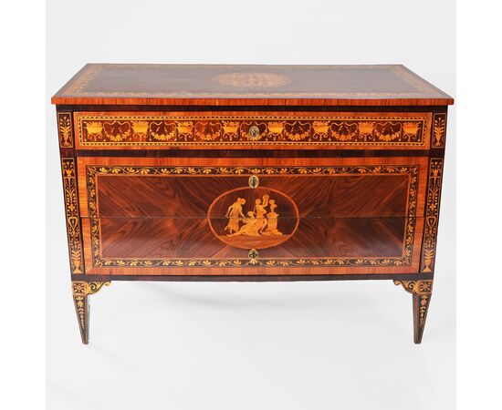 Inlaid commode in various woods, Lombardy, late 18th century