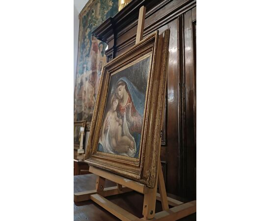 DIPINTO CON MADONNA E BAMBINO FINE XVIII SECOLO
