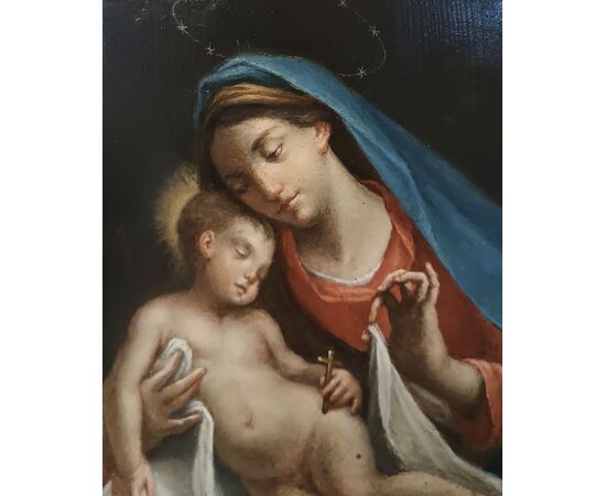 DIPINTO CON MADONNA E BAMBINO FINE XVIII SECOLO