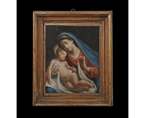 DIPINTO CON MADONNA E BAMBINO FINE XVIII SECOLO