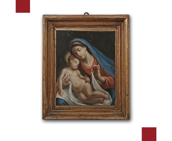DIPINTO CON MADONNA E BAMBINO FINE XVIII SECOLO