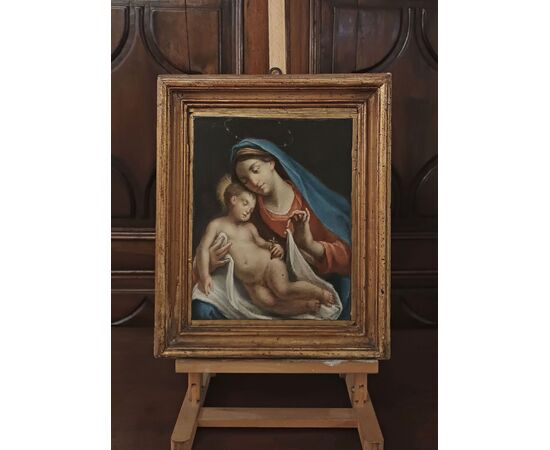 DIPINTO CON MADONNA E BAMBINO FINE XVIII SECOLO