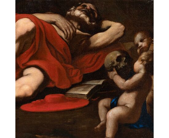 Pittore caravaggesco (XVII sec.) - San Girolamo.