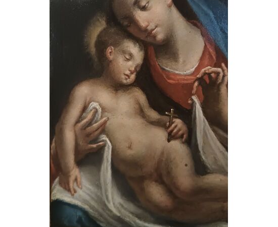 DIPINTO CON MADONNA E BAMBINO FINE XVIII SECOLO