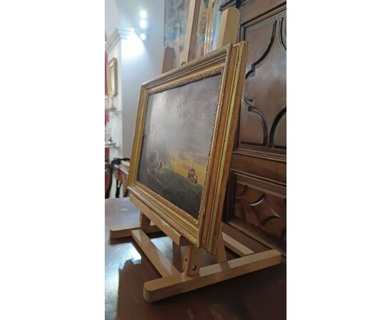 PAINTING WITH SEASCAPE AND TEMPEST, LATE 18TH CENTURY