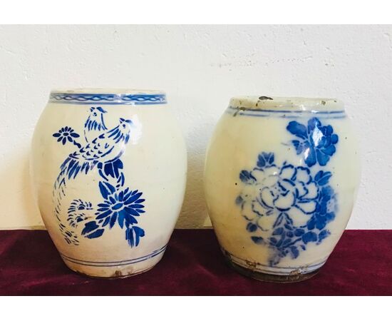 Coppia vasi bianchi -blu