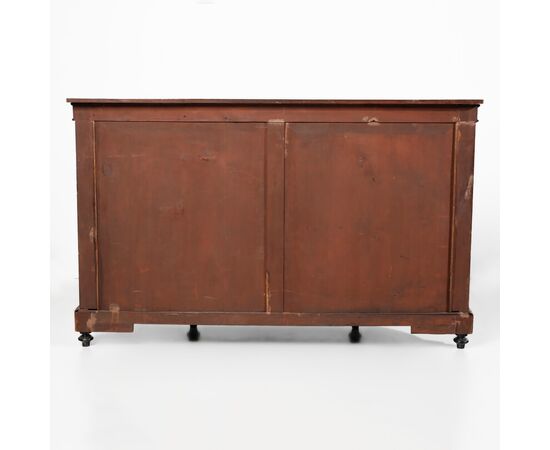 Servante in radica con placche in porcellana, Inghilterra, fine XIX secolo