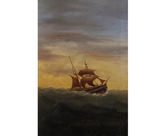 PAINTING WITH SEASCAPE AND TEMPEST, LATE 18TH CENTURY