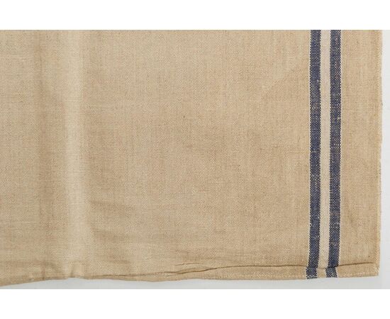 Ecru French canvas with blue stripes - B/835 -