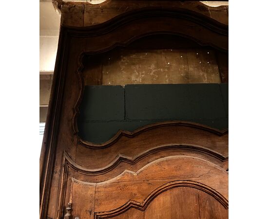 PTS904 - N. 2 antique walnut doors, with frame, 18th century, opening cm W 88 x H 209