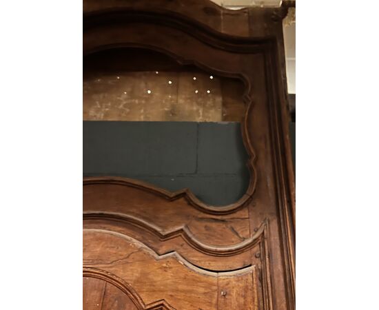 PTS904 - N. 2 antique walnut doors, with frame, 18th century, opening cm W 88 x H 209