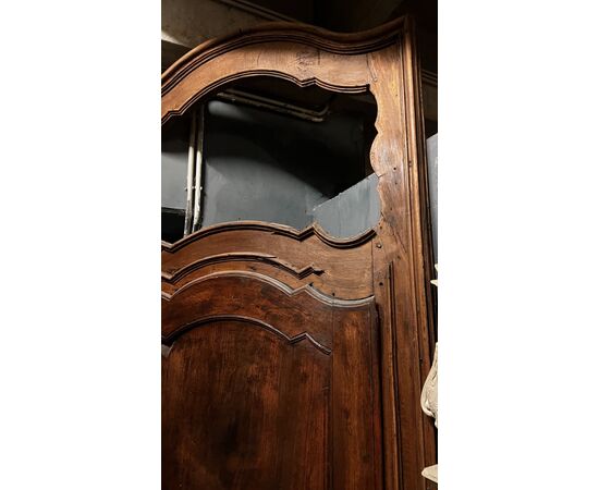 PTS904 - N. 2 antique walnut doors, with frame, 18th century, opening cm W 88 x H 209