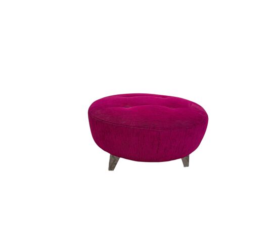 Pouf sgabello in stoffa viola Capitonnè vintage