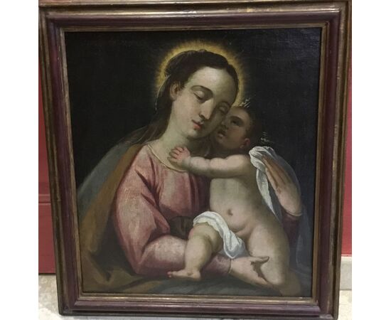 MADONNA WITH CHILD - painted early 1600    