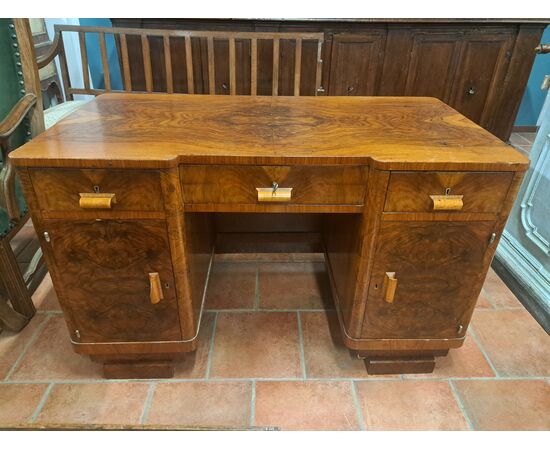 Walnut burl desk