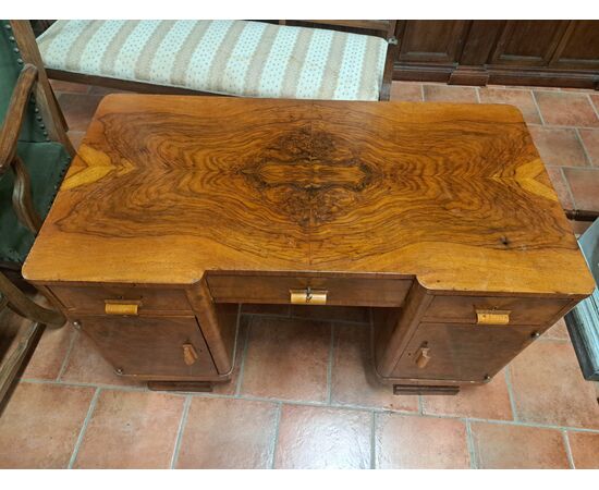 Walnut burl desk