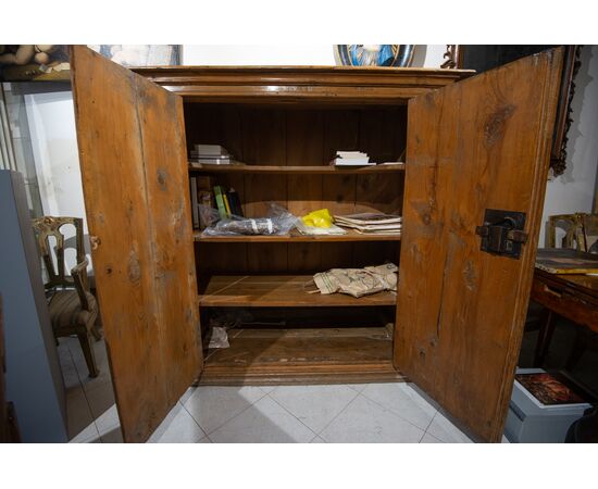 17th-century soft wood cupboard