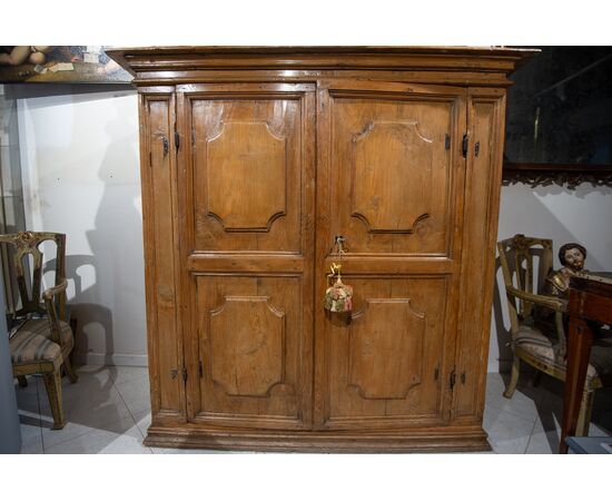 17th-century soft wood cupboard