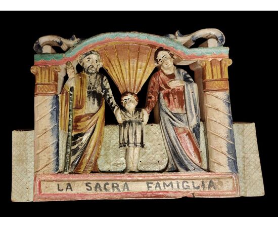 Element of a Sicilian cart representing the Holy Family, late 19th century