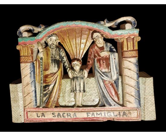 Element of a Sicilian cart representing the Holy Family, late 19th century