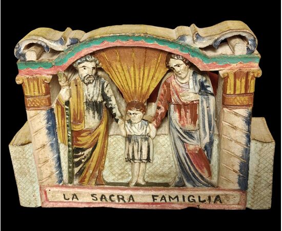 Element of a Sicilian cart representing the Holy Family, late 19th century