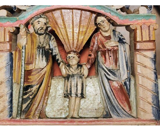 Element of a Sicilian cart representing the Holy Family, late 19th century