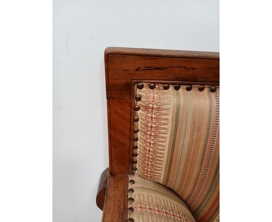 Louis XVI sofa with scroll arms - walnut - 18th century / 1700s - bench -