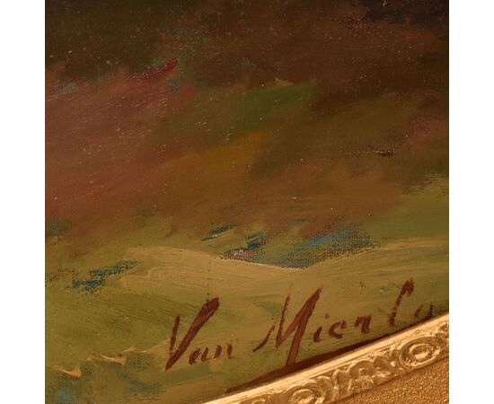 GRANDE OVALE, DIPINTI ANTICHI DI FIORI, NATURE MORTE CON VASO DI PEONIE, OLIO SU TELA, INIZIO XX SECOLO. (QF707)   