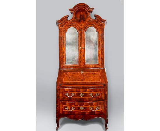 Lombard trumeau, veneered and rootwood