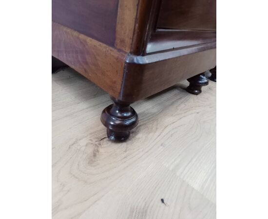 Pair of Louis Philippe nightstands - walnut - 1800s - Carlo X cappuccino cabinet