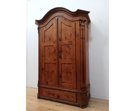 Tyrolean arolla pine wardrobe - from Trentino - 19th century - tall cabinet-credenza - beautiful!!!