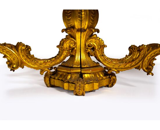 Carved, gilded and lacquered wooden table, Lombardy, 19th century