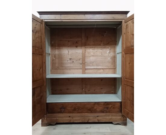 Rustic fir wardrobe - mid-19th century - cabinet dresser - poor art - wardrobe