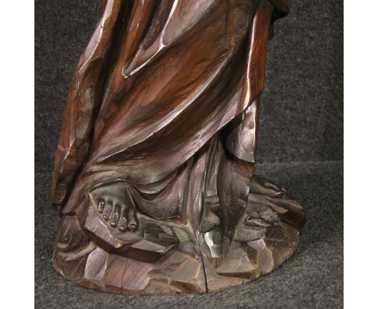 19th century religious wooden sculpture Madonna