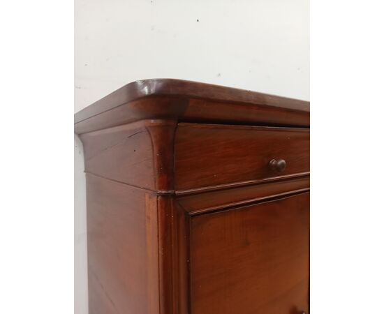 Pair of Louis Philippe nightstands - walnut - 1800s - Carlo X cappuccino cabinet