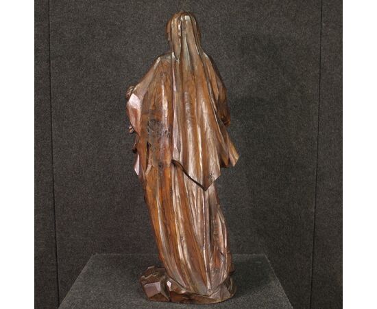 19th century religious wooden sculpture Madonna