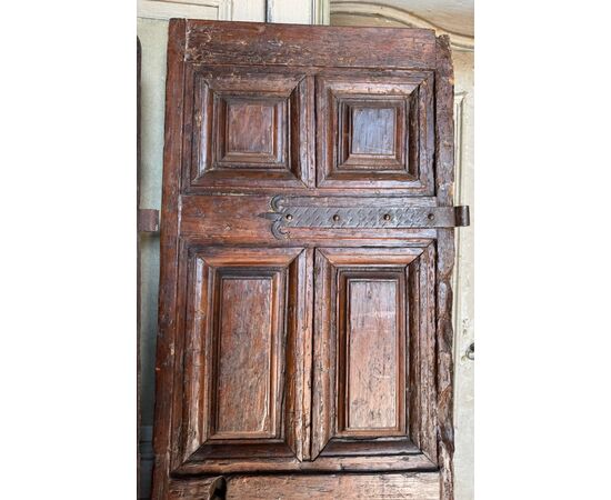 PTCI570 - Walnut door, two leaves, 15th/16th century, opening size cm W 99 x H 192