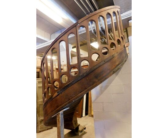 scal10 helicoidal staircase in walnut, mis. width. 180 cm max xh 310     