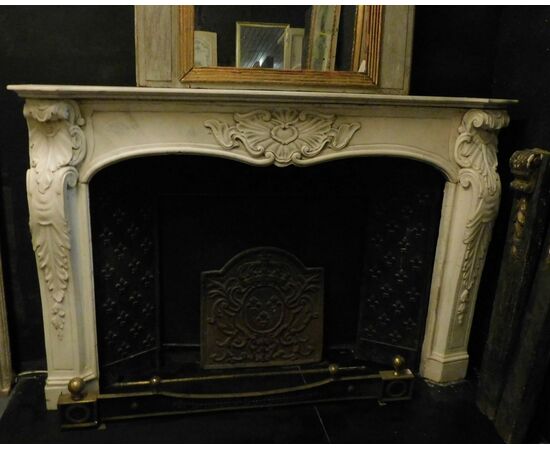chm512 carved marble fireplace, Italian, age 1700     