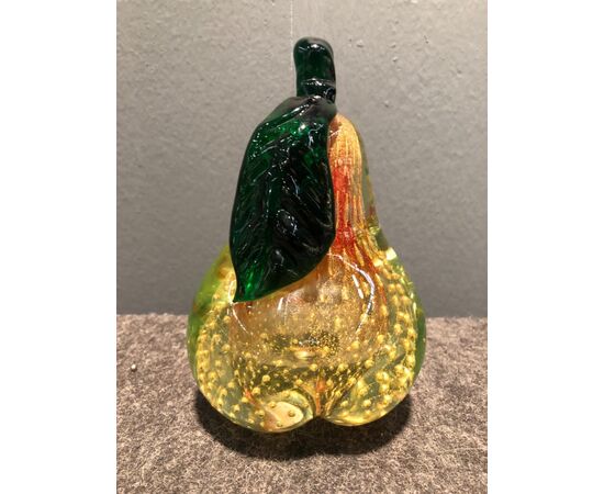 Pear-shaped sculpture in blown glass, Manifattura Barovier     