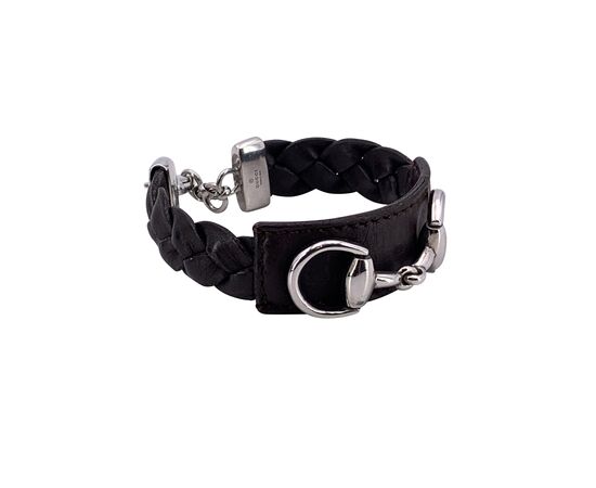 GUCCI Bracciale in Pelle Col. Marrone Mors