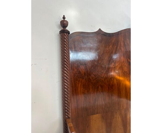 Lombardo Carlo X double bed, early 1800s, Emilia Bologna. Restored