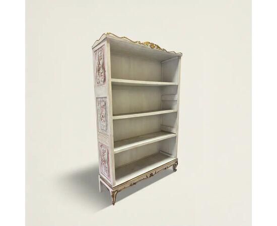 
Libreria siciliana a giorno laccata e dipinta, fine XIX secolo